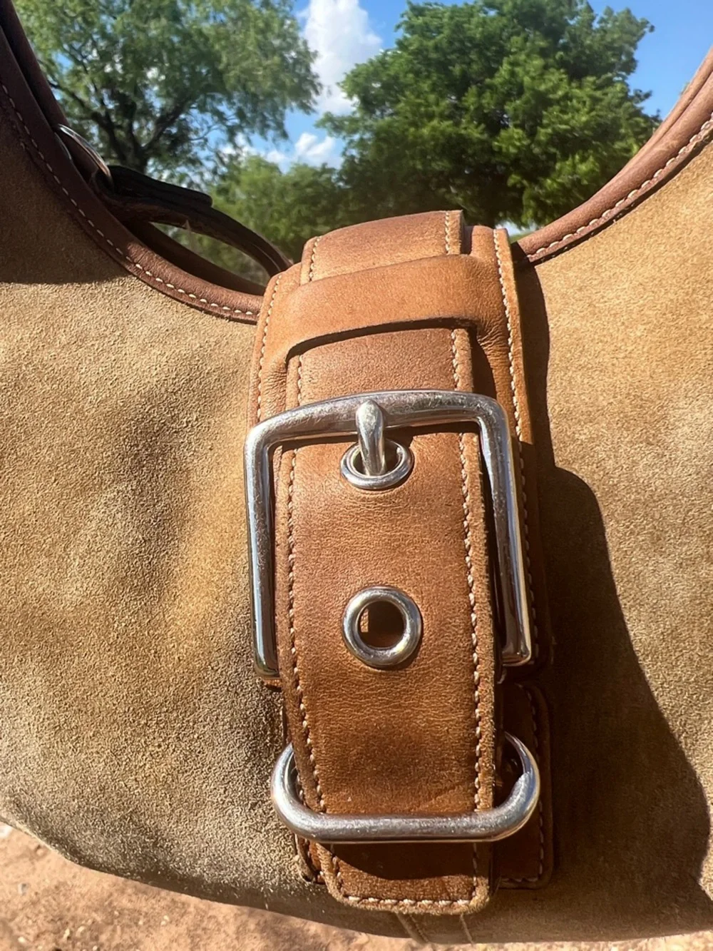 Coach  SOHO Vintage 7559 Suede Hobo Bag Tan Brown Leather Y2K Shoulder Bag GUC - Picture 6 of 16